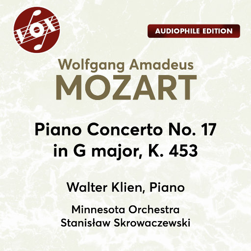 莫扎特: G大调第17钢琴协奏曲, K. 453,Walter Klien,Minnesota Orchestra,Stanisław Skrowaczewski